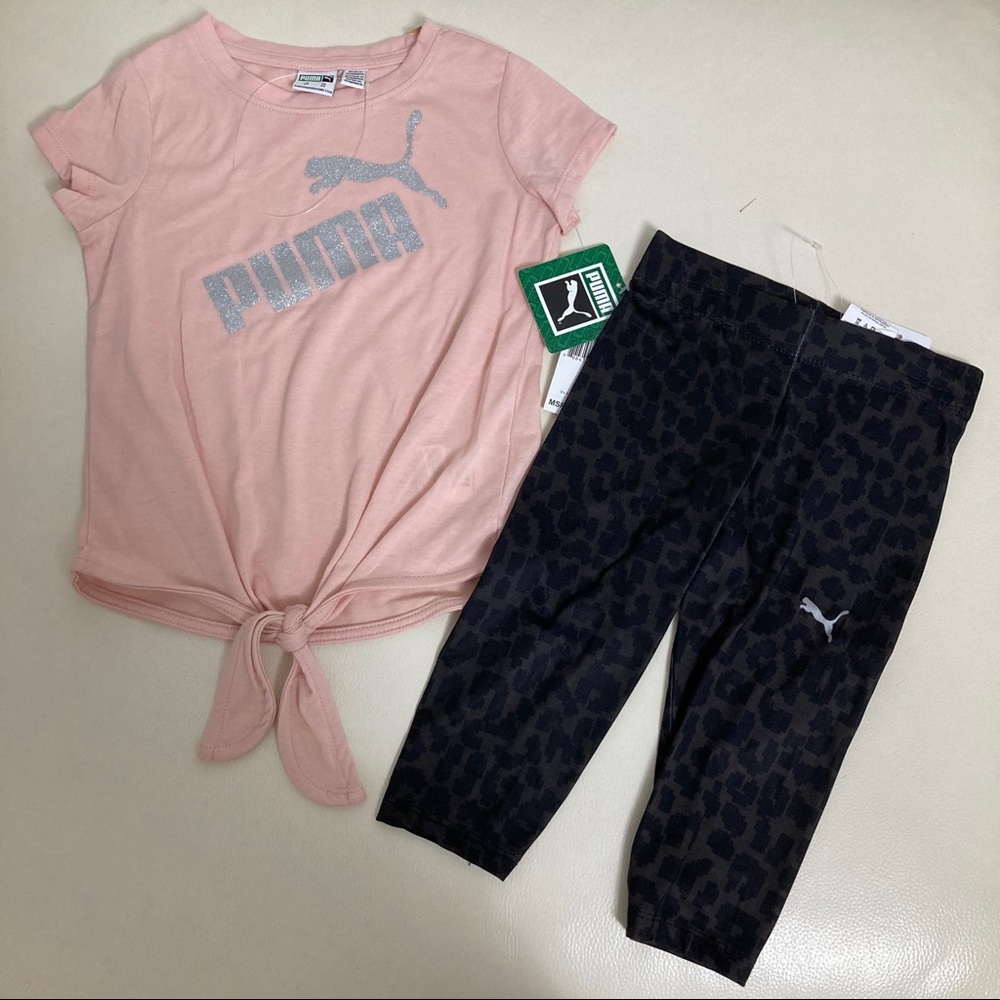 Puma cute girl sparkly leggings set outfit
